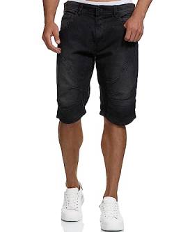 Indicode Herren Leon Shorts aus 98% Baumwolle | Bermuda Denim Sommershorts für Männer Black S von Indicode