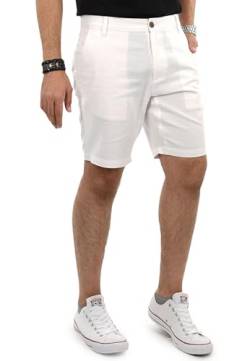 Indicode Herren Kurze Hosen (S-5XL) Regular Fit - 100% Baumwolle, Leichte, Atmungsaktive & Luftige Sommer Shorts Männer - B799 Weiß Large von Indicode