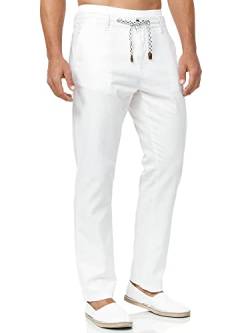 Indicode Herren Veneto Stoffhose aus Leinen & Baumwolle | Leinenhose Freizeithose Männer Offwhite XL von Indicode