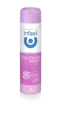 Infasil Deodorant Frische-Spray Bouquet mit Molecola 2C, Bethacyhextrin, ohne Alkohol, effektiv bis zu 24 Stunden, Blumenduft, 150 ml von Infasil