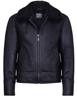 Infinity Leather Herren Schwarz B3 Shearling Schaffell WW 2 Bomber Leder Jacke XS von Infinity Leather