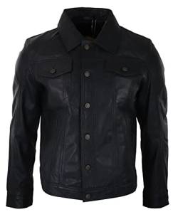 Infinity Herren Lederjacke 100% Echtleder Schwarz Braun Vintage Retro Bikerjacke von Infinity