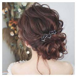 Inilbran Boho Kristall Blume Haarspange Vintage Blume Haarspange Clip Schwarze Blume Haarnadel Clip Dekorative Haarnadeln Blumenkopf Clip Zubehör für Frauen und Mädchen den täglichen Kopfschmuck von Inilbran