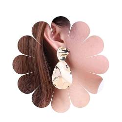 Inilbran Boho Unregelmäßige Blatt Baumeln Ohrringe Vintage Gehämmert Blatt Ohrringe Gold Oval Geometrische Ohrringe Personalisierte Ovale Aussage Ohrringe Schmuck Für Frauen Und Mädchen von Inilbran
