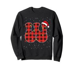 Buchstabe W Initiale Name Plaid Weihnachtsmannmütze Weihnachten Sweatshirt von Initial Name Christmas Clothing