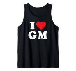 I Love GM Initials I Heart G.M. First Last Name G M Tank Top von Initial Names Monogram Clothes Apparel