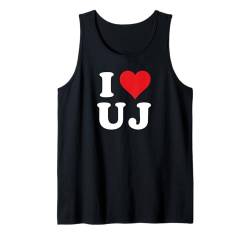 I Love UJ Initials I Heart U.J. First Last Name U J Tank Top von Initial Names Monogram Clothes Apparel