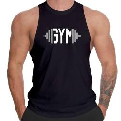 InleaderAesthetics Herren Gym Bodybuilding Stringer Baumwolle Fitness Workout Training Muskel Y-Rücken ärmellos Tank Top Weste - Schwarz - Groß von InleaderAesthetics