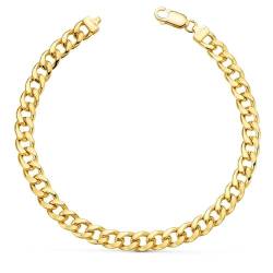 Inmaculada Romero IR Herrenarmband aus 18 Karat Gold, 20 cm. Hohles Widerhakenglied, Breite 6 mm. von Inmaculada Romero IR