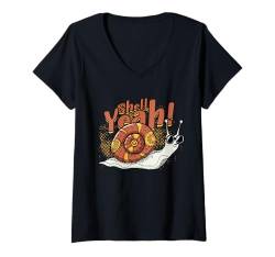 Damen Schnecke Schnecken Entomologie Entomologe Shell yeah! T-Shirt mit V-Ausschnitt von Insekten Zikaden Wanzen Entomologen Bienen