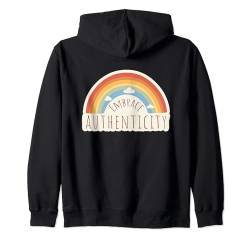 Embrace Authenticity - Motivierendes Zitat Positiver Spruch Kapuzenjacke von Inspirational Sayings Apparel Gifts