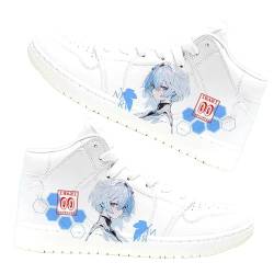 Insxuan Anime Ayanami ReiSneaker PU Leder Atmungsaktive Unisex Asuka Langley Soryu White High Top Schuhe Ikari Shinji Sportliche Freizeit Sohlenschuhe von Insxuan