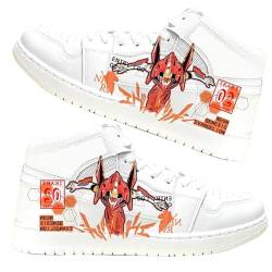 Insxuan Anime Ayanami ReiSneaker PU Leder Atmungsaktive Unisex Asuka Langley Soryu White High Top Schuhe Ikari Shinji Sportliche Freizeit Sohlenschuhe von Insxuan