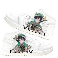 Insxuan Anime Klee/Keqing/Venti/Yae Miko/Kamisato Ayaka/Nahida/Buer/Furina Sneaker PU Leder Atmungsaktive Unisex White High Top Schuhe Sportliche Freizeit Sohlenschuhe von Insxuan