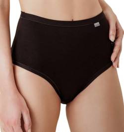 Irge – (6 Stück) Damen-Unterhose aus Baumwolle mit hoher Taille – Damen-Slip aus Baumwolle, Farben Schwarz oder Weiß – Damen-Culotte – atmungsaktive und bequeme Unterwäsche, Schwarz , XXL von Intimitaly