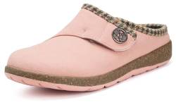 Intini Clogs Hausschuhe Gefüttert Damen Slip On Haus Schlappen Pantoletten Gartenclogs Winter Warme Plüsch rutschfest Schuhe Rosa 43 von Intini