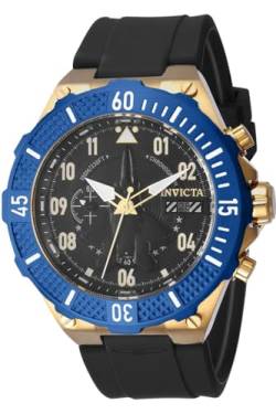 Invicta Herren Aviator 50mm Silikon Quarzuhr schwarz (Modell: 39892), schwarz, Schwarz von Invicta