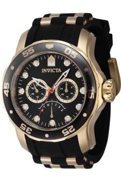 Invicta Herren Pro Diver 48mm Silikon Edelstahl Quarzuhr schwarz (Modell: 46964), Schwarz, modisch von Invicta