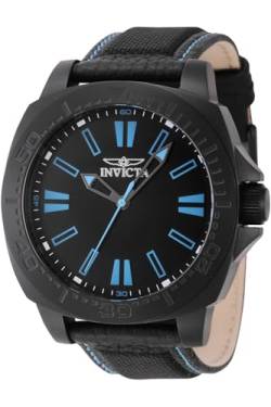 Invicta Herren Speedway 46mm Edelstahl Nylon Quarzuhr schwarz (Modell: 46307), Schwarz, modisch von Invicta