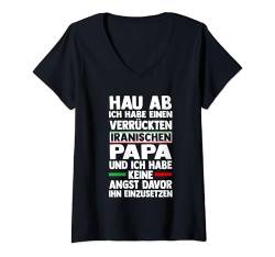 Damen Iraner Papa Vater Iran T-Shirt mit V-Ausschnitt von Iraner Iran Geschenk