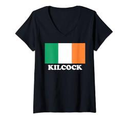 Damen KILCOCK Ireland Irish Flag Erie For Men Women T-Shirt mit V-Ausschnitt von Ireland Irish Village Town City Merch Stuff