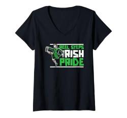 Damen Irish Dance - Irland Jigging Tänzer Irischer Tanz T-Shirt mit V-Ausschnitt von Irish Dance Geschenke & Ideen