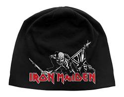 Iron Maiden Mütze Beanie Cap The Trooper Classic Logo offiziell Schwarz Jersey One Size von Iron Maiden