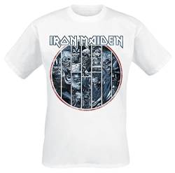 Iron Maiden Ten Circles Eddie Männer T-Shirt weiß XXL 100% Baumwolle Band-Merch, Bands von Iron Maiden