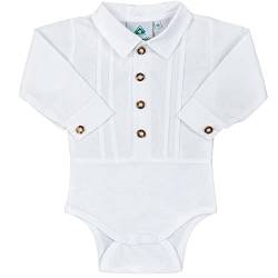 Babybody Hemd weiß | Body mit Hemdkragen | Trachten Baby Baumwolle (80) von Isar-Trachten