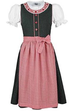 Isar-Trachten Mädchen Kinderdirndl grün mit Bluse, grün, 104 von Isar-Trachten