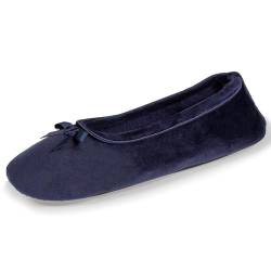 Isotoner Hausschuhe Ballerinas für Damen, marine, 39/40 EU von Isotoner