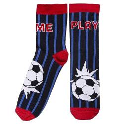 Isotoner Rutschfeste Socken für Jungen, mittelhoch, Fußball, Größe 27 bis 34, streifen, 31-34 cm von Isotoner