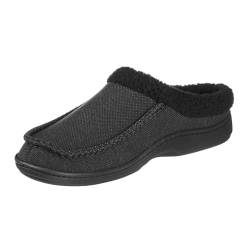 isotoner Herren Lewis Clog Slipper, Schwarz, 8-9 von Isotoner