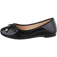 Ital-Design Damen Freizeit Ballerina Blockabsatz Klassische Ballerinas in Schwarz von Ital-Design