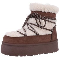 Ital-Design Damen Snowboots Freizeit Snowboots (87214504) Flach Plateaustiefeletten in Braun von Ital-Design