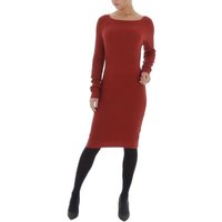 Ital-Design Strickkleid Damen Freizeit Ornamente Stretch Strickoptik Stretchkleid in Terrakotta von Ital-Design