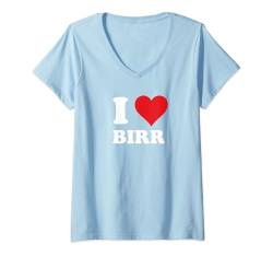 Damen I Heart Birr Ireland Love Eire Irish Souvenir Item T-Shirt mit V-Ausschnitt von Italia Cities Towns Tourism Merch Tees And Stuff