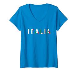 Damen Italien Flagge Damen Italien Deko Kinder Italy Herren Italia T-Shirt mit V-Ausschnitt von Italienische Deko Männer Italien Frauen Italia