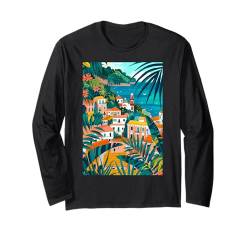 Amalfi Coast Art Italien Langarmshirt von Italy Minimalist Art Graphics (Amalfi)