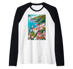 Italien Amalfiküste Minimalistisch Raglan von Italy Minimalist Art Graphics (Amalfi)