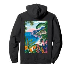 Italien Amalfiküste Illustration Pullover Hoodie von Italy Minimalist Graphics Arts (Amalfi)