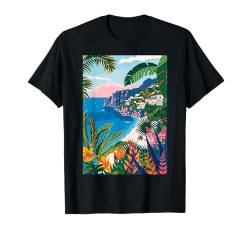 Italien Amalfiküste Illustration T-Shirt von Italy Minimalist Graphics Arts (Amalfi)