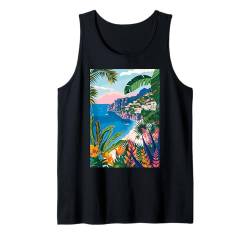 Italien Amalfiküste Illustration Tank Top von Italy Minimalist Graphics Arts (Amalfi)