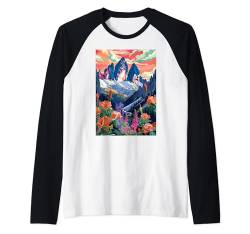 Italien Dolomiten Minimalistische Kunst Raglan von Italy Minimalist Graphics Arts (Dolomites)