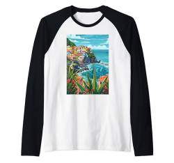 Cinque Terre, Italien, Ästhetik Raglan von Italy Theme Minimalist Art (Cinque Terre)