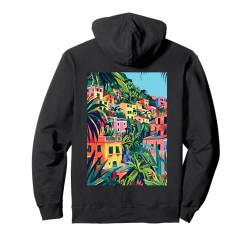 Cinque Terre Art Italien Pullover Hoodie von Italy Theme Minimalist Art (Cinque Terre)