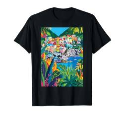 Cinque Terre Italien Minimalistisch T-Shirt von Italy Theme Minimalist Art (Cinque Terre)