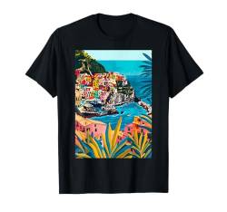 Italien Cinque Terre Aesthetic T-Shirt von Italy Theme Minimalist Art (Cinque Terre)