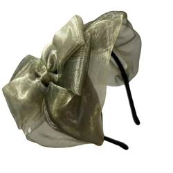 Itkcozcg Haarreif mit Spitzenschleife für Damen, elegantes französisches Netz-Stirnband, rutschfest, süßer Ballett-Fascinator, Haarband für formelle Veranstaltungen von Itkcozcg