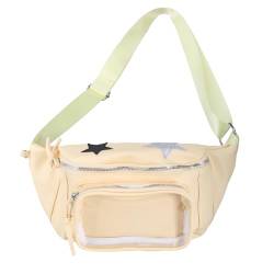 Itkcozcg Itabag modische Handtasche für Damen, transparent, japanischer Stil, Umhängetasche, schöne Hüfttasche, Geldbörsen und Handtaschen für Anstecknadel-Display, gelb, Size reference picture von Itkcozcg